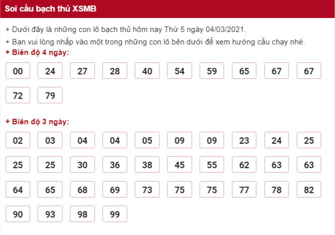 soi cầu bạch thủ lô