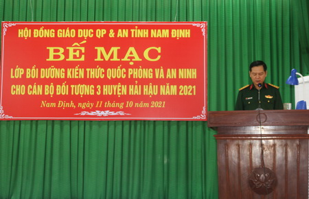 be giang lop boi duong kien thuc quoc phong an ninh cho can bo doi tuong 3 huyen hai hau nam 2021.