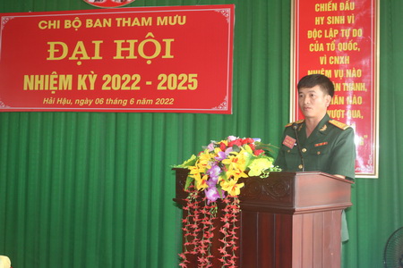 dai hoi chi bo ban tham muu thuoc dang bo quan su huyen nhiem ky 2022- 2025.
