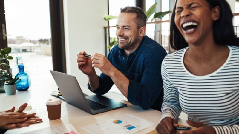 Meaning of the quote: I wake up laughing. Yes, I wake up in the morning and there I am just laughing my head off