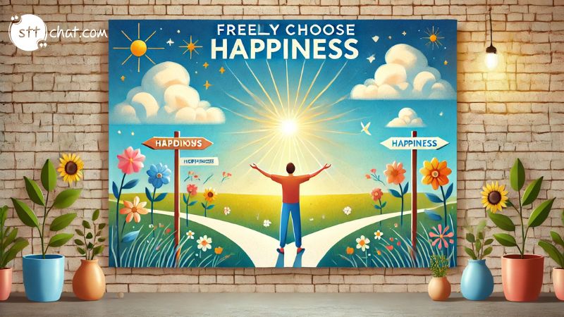 Happiness like unhappiness is a proactive choice quote meaning 