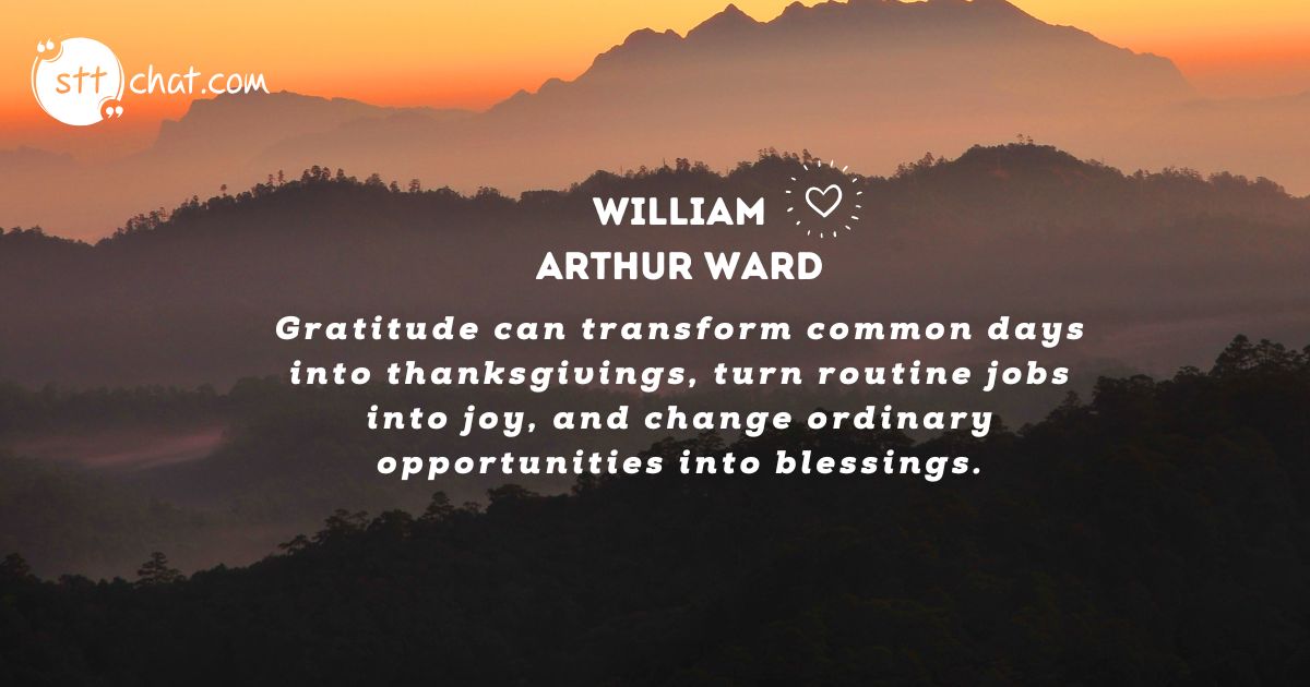 Ward highlights the power of gratitude to elevate even the simplest moments