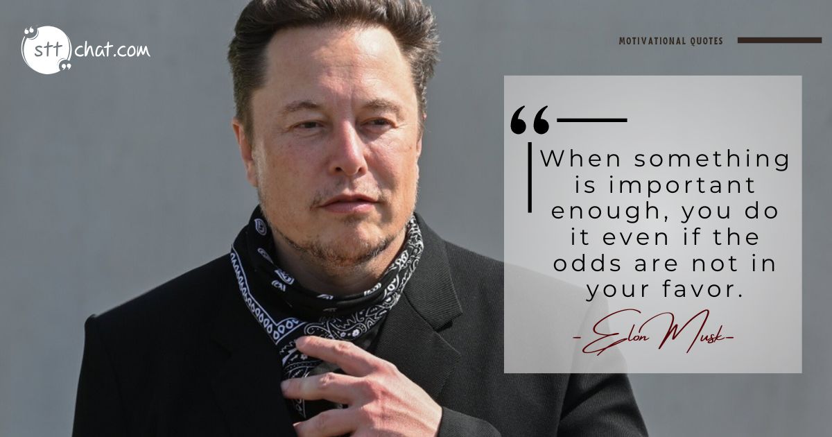 Elon Musk’s quote reflects his unyielding belief in the importance of passion, persistence, and courage