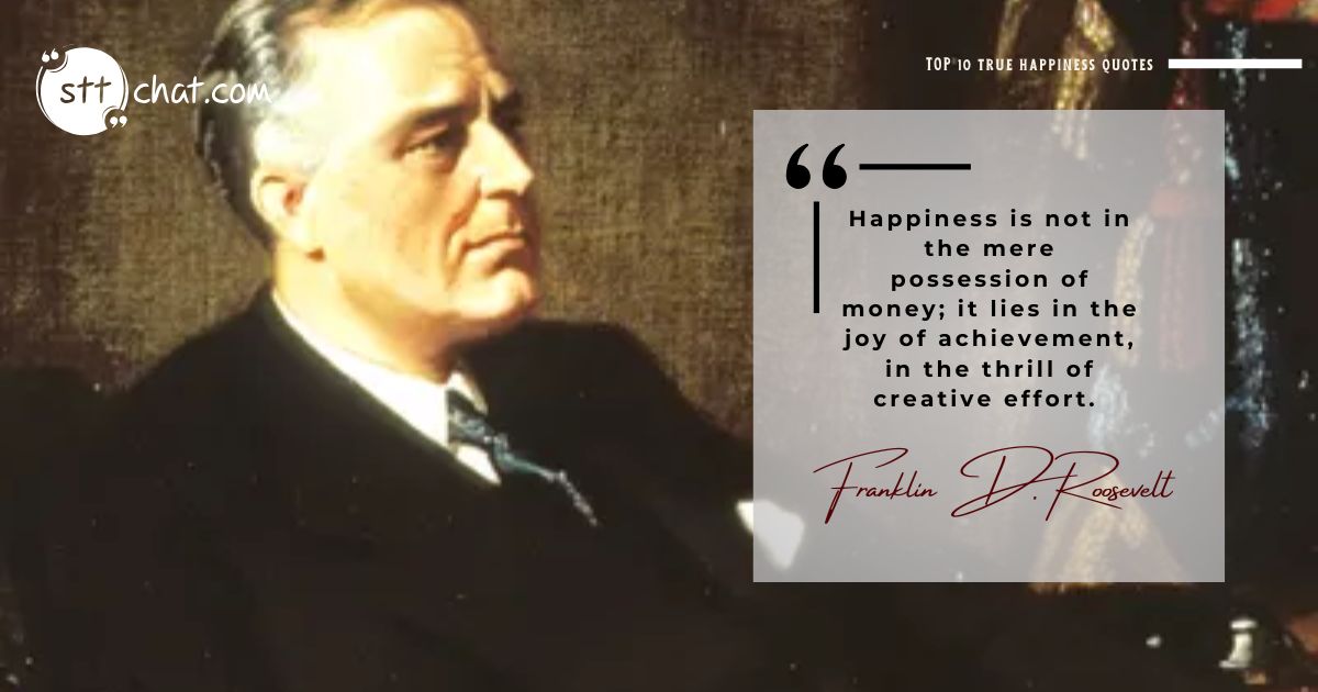 Roosevelt’s quote challenges the notion that wealth alone can bring happiness