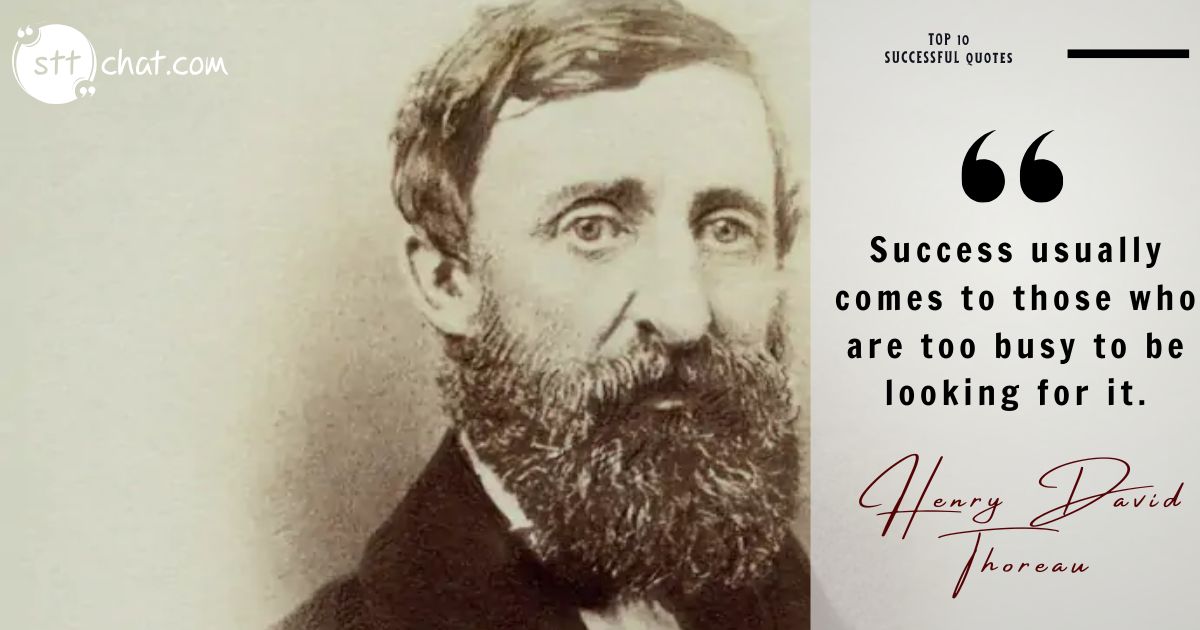 Thoreau reminds us that true success is born from dedication and hard work rather than constant pursuit