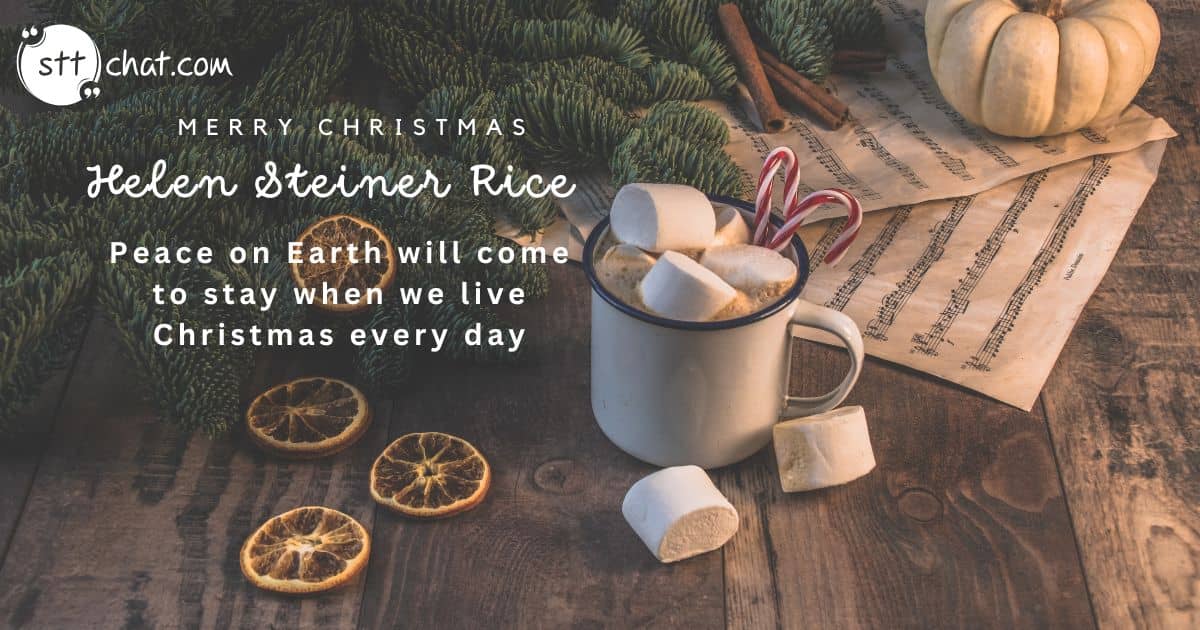 This quote beautifully conveys the idea that the values of Christmas