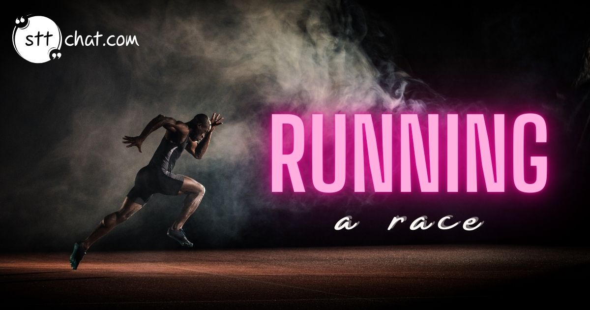 What is a motivational quote about running a race?