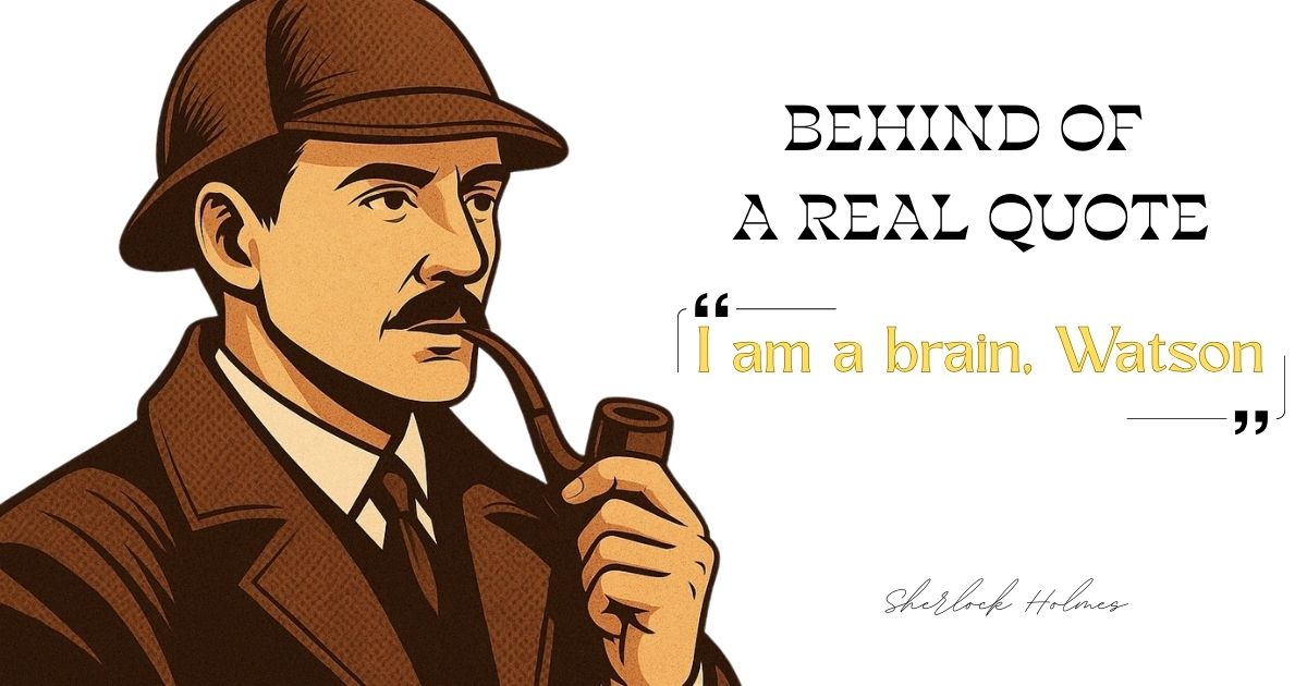 I am a brain, Watson. The rest of me is a mere appendix quote meaning