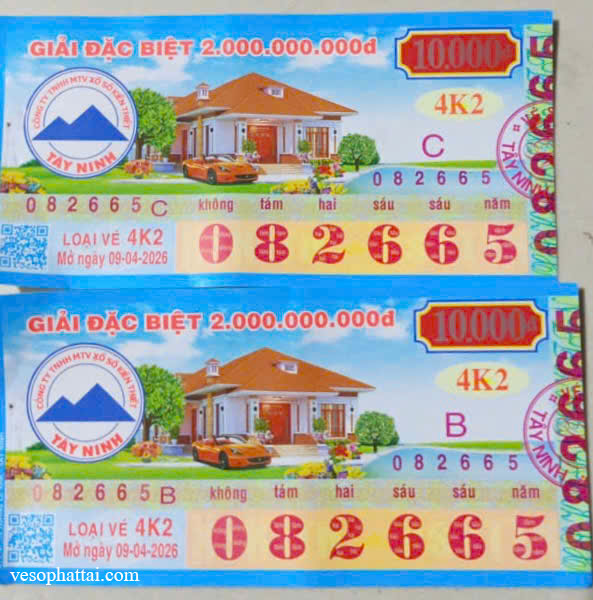 Đổi vé số trúng đài tây ninh ngày 09/04/2026