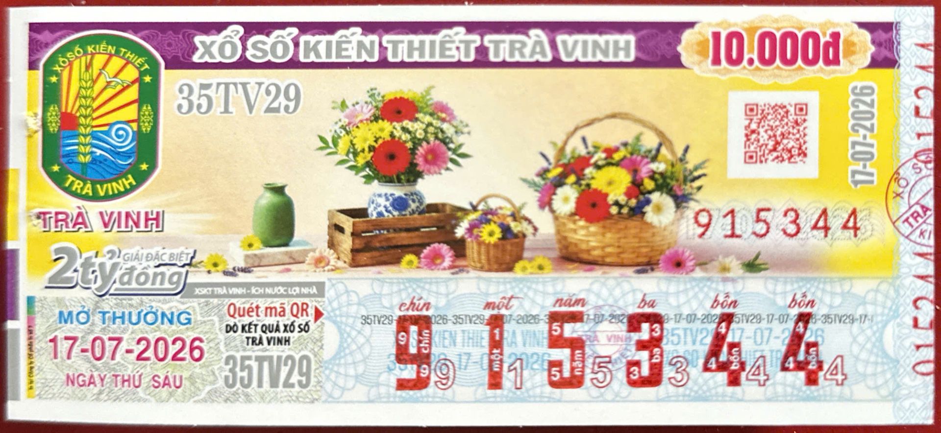 VÉ SỐ TRÀ VINH 17/07/2026