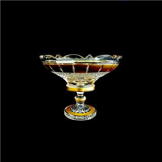 Đĩa pha lê mạ vàng đắp nổi 30.5cm