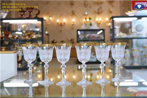 Bộ ly pha lê mạ vàng