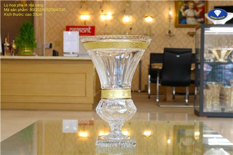 Lọ hoa pha lê mạ vàng nhập khẩu