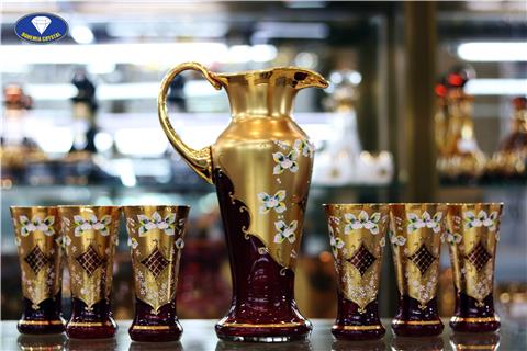 Bộ bình ly cốc pha lê màu 1695 1250 25041 421