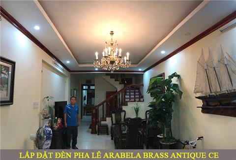 ​Dự án lắp đặt đèn pha lê Arabela Brass Antique CE