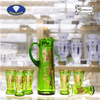 Bộ bình cốc ly pha lê màu xanh lá 1500ml